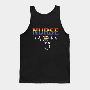 Nurse LGBTQ Gay Pride Flag Registered Nursing RN Tank Top